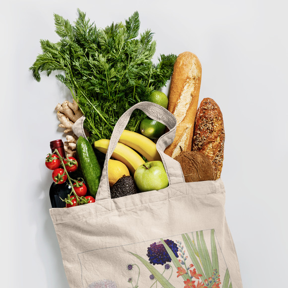 Scabiosa & Montbretia Flower Canvas Tote - Picture 4 of 5